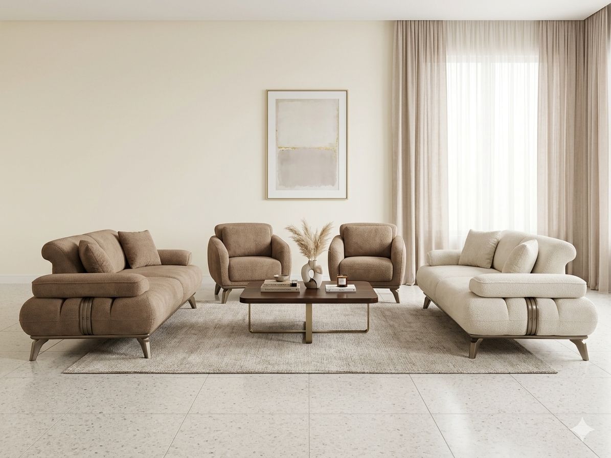 Salon moderne — Ensemble beige/taupe